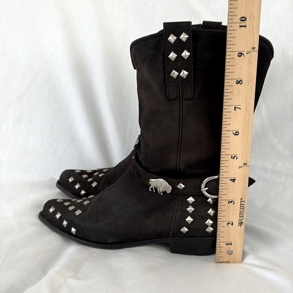 Donald J. Pliner Vero Cuoio Black Suede Silver Studded Western Boots Women’s 7 - Picture 9 of 10